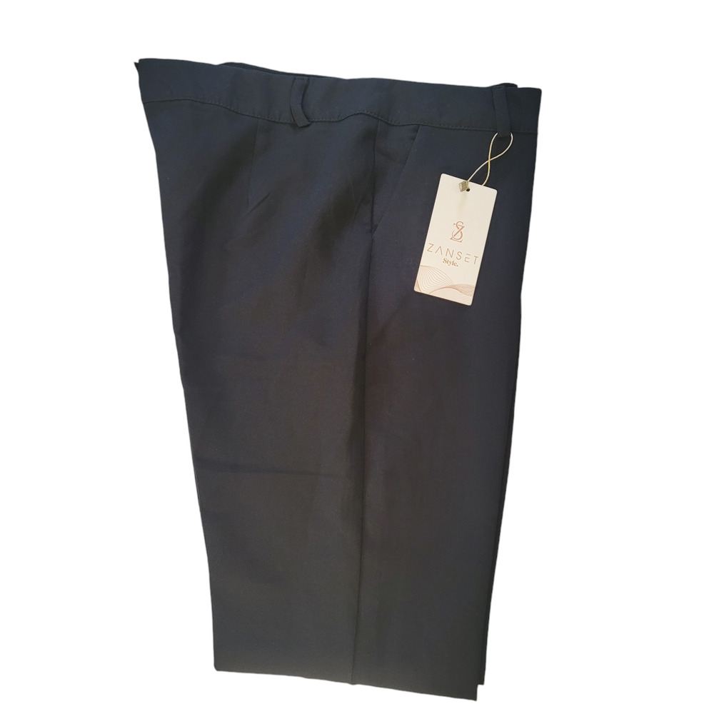 Zanset Style Black Flat Front With Slash Pockets Pants Women's U.S. Size 8